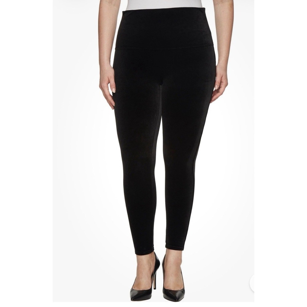 NEW Spanx Leggings Pants Black Velvet Stretch Comfort Shaping 2070P Size 3Xlarge